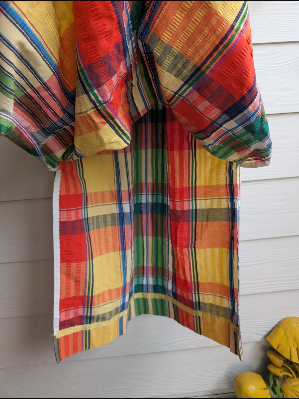 Vintage Rainbow Plaid Colorful Dress - Picture 4 of 13